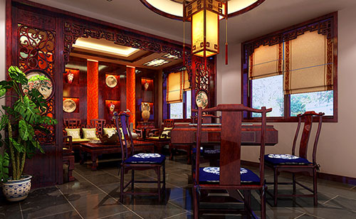 鹤庆古典中式风格茶楼包间设计装修效果图